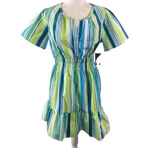 Lark + Grey Striped Summer Dress NWT Medium
